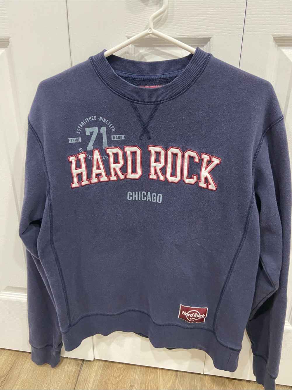 Hard Rock Cafe Chicago Men's Navy Crewneck Sweatshirt Sz M